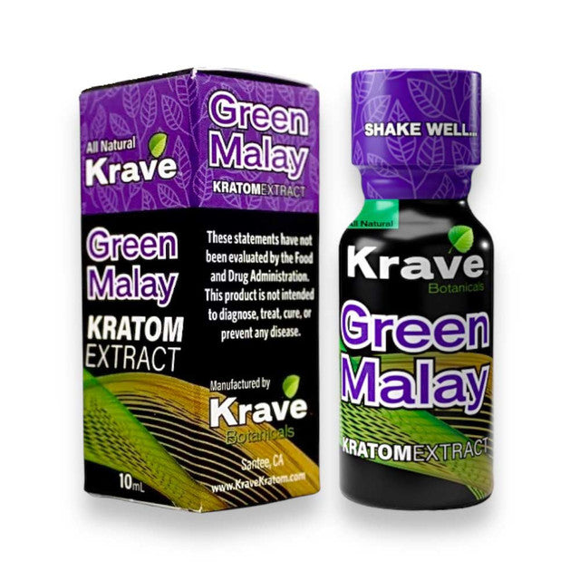 Green Malay Krave Kratom Extract Shots - Limepuff